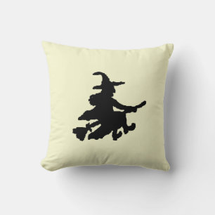 Coussin Sorcières noires sur jaune