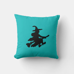 Coussin Sorcières noires sur sarcelle