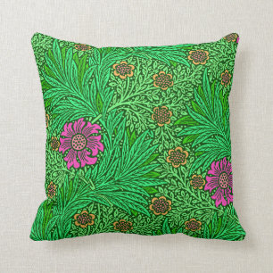 Coussin Souci de William Morris, vert vert et fuchsia