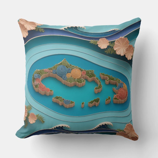 Coussin Soulagement des îles Nusa (Recto)