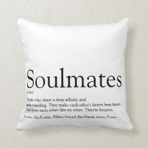 Coussin Soulmate Personnalisé Définition Noir Et Blanc