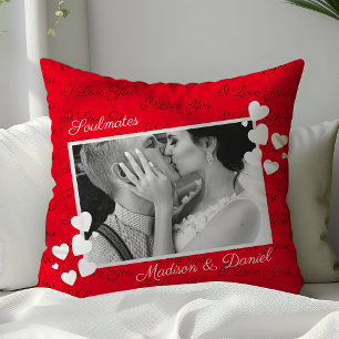 Coussin Soulmates I Love You Personnalisé Photo Romantique
