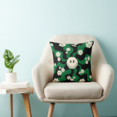 Coussin Sourire - Vert, Crème et Noir (Chaise)