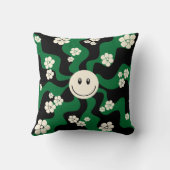 Coussin Sourire - Vert, Crème et Noir (Verso)