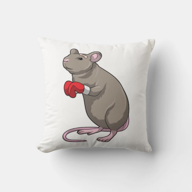 Coussin Souris à Boxing avec gants de Boxing (Recto)