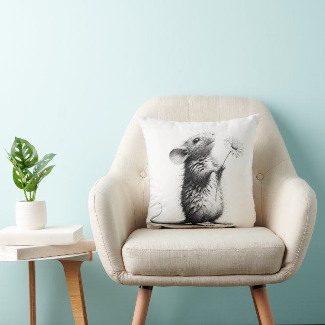 Coussin Souris Avec Daisy Sketch (Chaise)