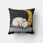 Coussin ☁️🐭 Souris Blanche Nuage Sommeil Décoration Douil (Verso)