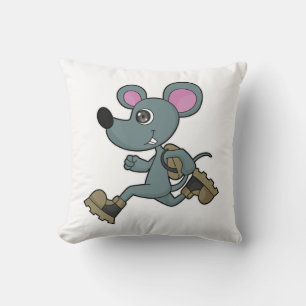 Coussin Souris comme coureur avec sac à dos