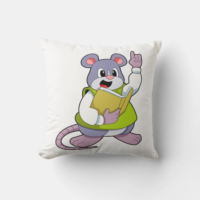 Coussin Souris comme enseignant avec livre (Recto)