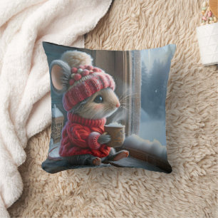 Coussin Souris De Noël Avec Du Coca Chaud À La Vapeur