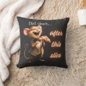 Coussin Souris de régime pizza drôle design (Couverture)