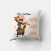 Coussin Souris de régime pizza drôle design (Verso)