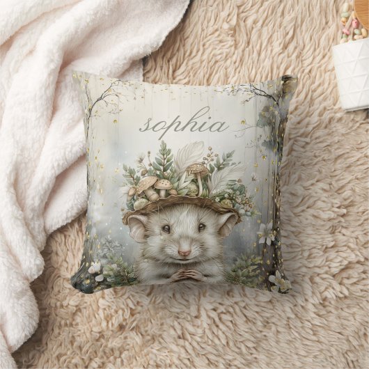 Coussin Souris Magique Forêt Enchantée Personnalisée (Couverture)