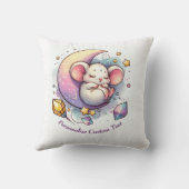 Coussin Souris mignonne personnalisée dormant sur une demi (Verso)