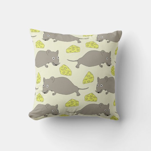 Coussin Souris motif fromage (Recto)