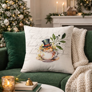 Coussin Souris victorienne en tasse de thé