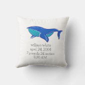 Coussin Sous la baleine marine Statistiques de naissance p (Verso)