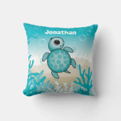Coussin Sous la mer Baby Sea Turtle Jetez l'oreiller (Recto)