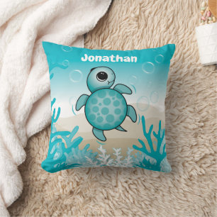 Coussin Sous la mer Baby Sea Turtle Jetez l'oreiller