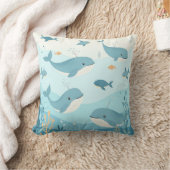 Coussin Sous la mer Baleines et poissons (Couverture)