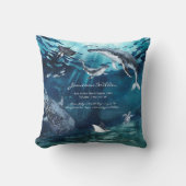 Coussin Sous la mer | Ocean Baby Birth Stats (Recto)
