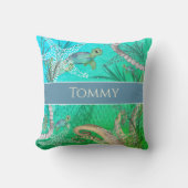 Coussin Sous la mer Tortue personnalisée (Recto)