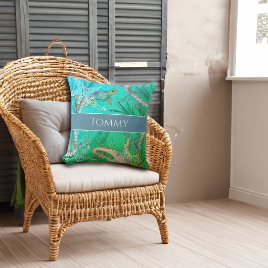 Coussin Sous la mer Tortue personnalisée