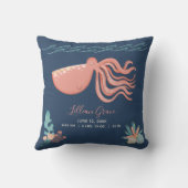 Coussin Sous le record de naissance de pieuvre de mer Jeu (Verso)