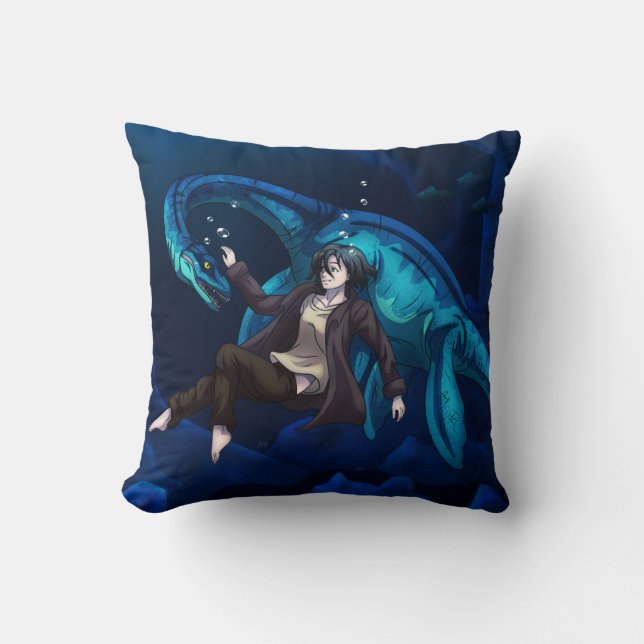 Coussin Sous l'eau avec Plesiosaurus (Recto)