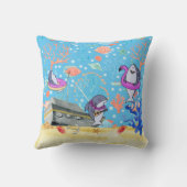 Coussin Sous l'eau Deep Sea Shark Party Temps enfants (Verso)