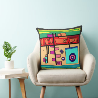 Coussin Sous-marin Vie Rouge bleu Turquoise Vert