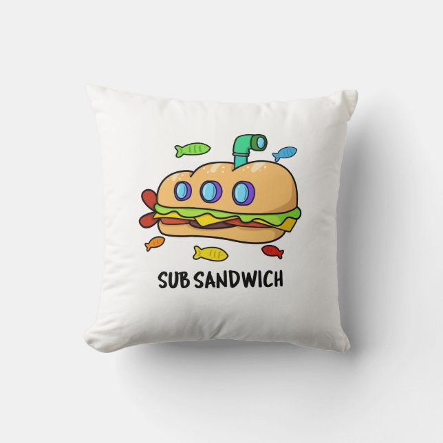 Coussin Sous Sandwich Funny Food Pun (Recto)