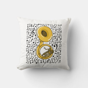 Coussin Sousaphone Notes musicales Musicien de laiton