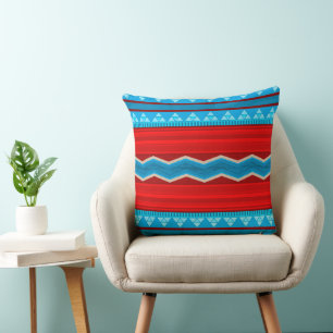 Coussin Southwest River Canyon Rouge et Turquoise 20in