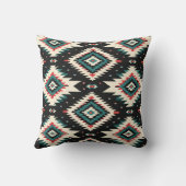 Coussin Southwestern Geometric Pattern Pillow  (Verso)