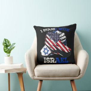 Coussin Soutien Je suis avec l'héritage juif d'Israël