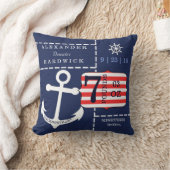 Coussin Souvenir bleu de stat de naissance d'Ancre (Couverture)