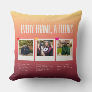 Coussin Souvenir de fin d'études en dégradé de couleurs Co