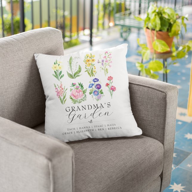 Coussin Souvenir de fleur du mois de naissance du jardin d (Créateur téléchargé)