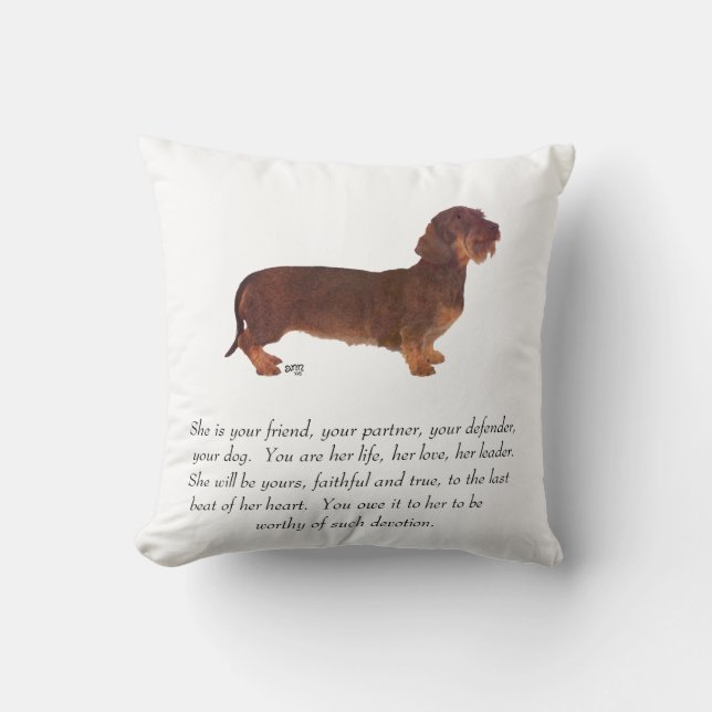 Coussin Souvenir de teckel - Femelle (Recto)