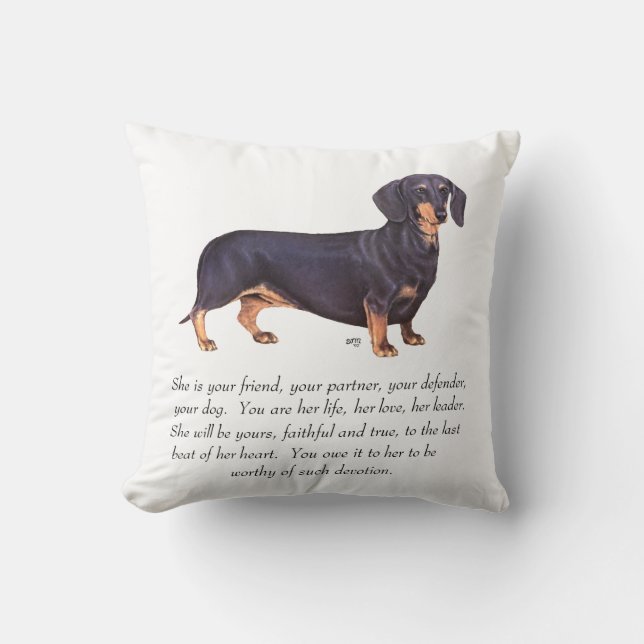 Coussin Souvenir de teckel - Femelle (Recto)