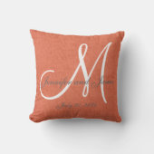 Coussin Souvenir de toile de corail de mariage de (Recto)