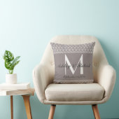 Coussin Souvenir de toile de mariage de monogramme de (Chaise)