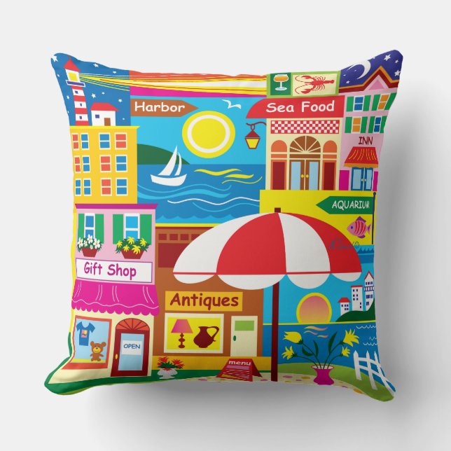 Coussin Souvenirs de bord de mer (Recto)