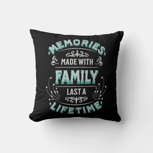 Coussin Souvenirs faits avec la famille dernier une vie (Recto)