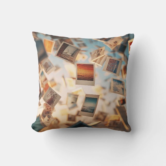 Coussin Souvenirs Polaroïd Flottants (Recto)
