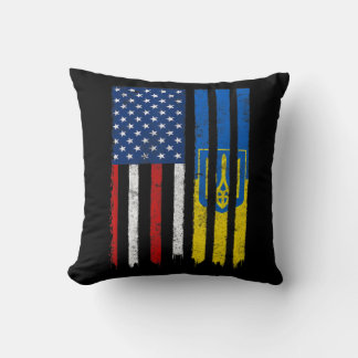 Coussin Soyez Avec L'Ukraine Ukrainienne Américaine Flag P