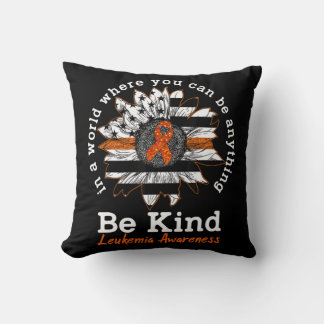 Coussin Soyez gentil Orange Ribbon Sunflower Kindness Leuk
