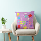 Coussin Soyez heureux ! , multicolore (Chaise)