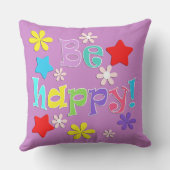 Coussin Soyez heureux ! , multicolore (Verso)
